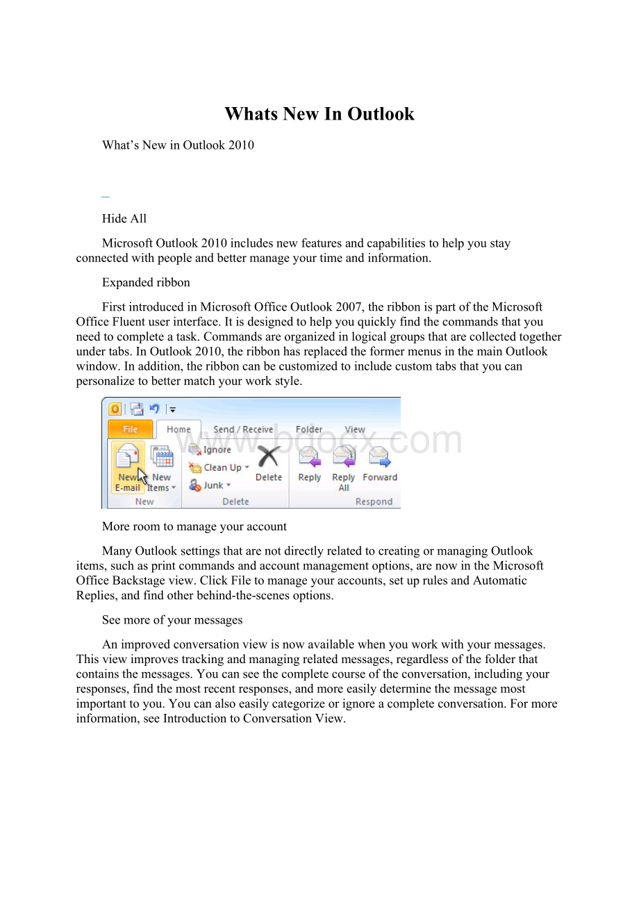 Whats New In OutlookWord文档格式.docx_第1页