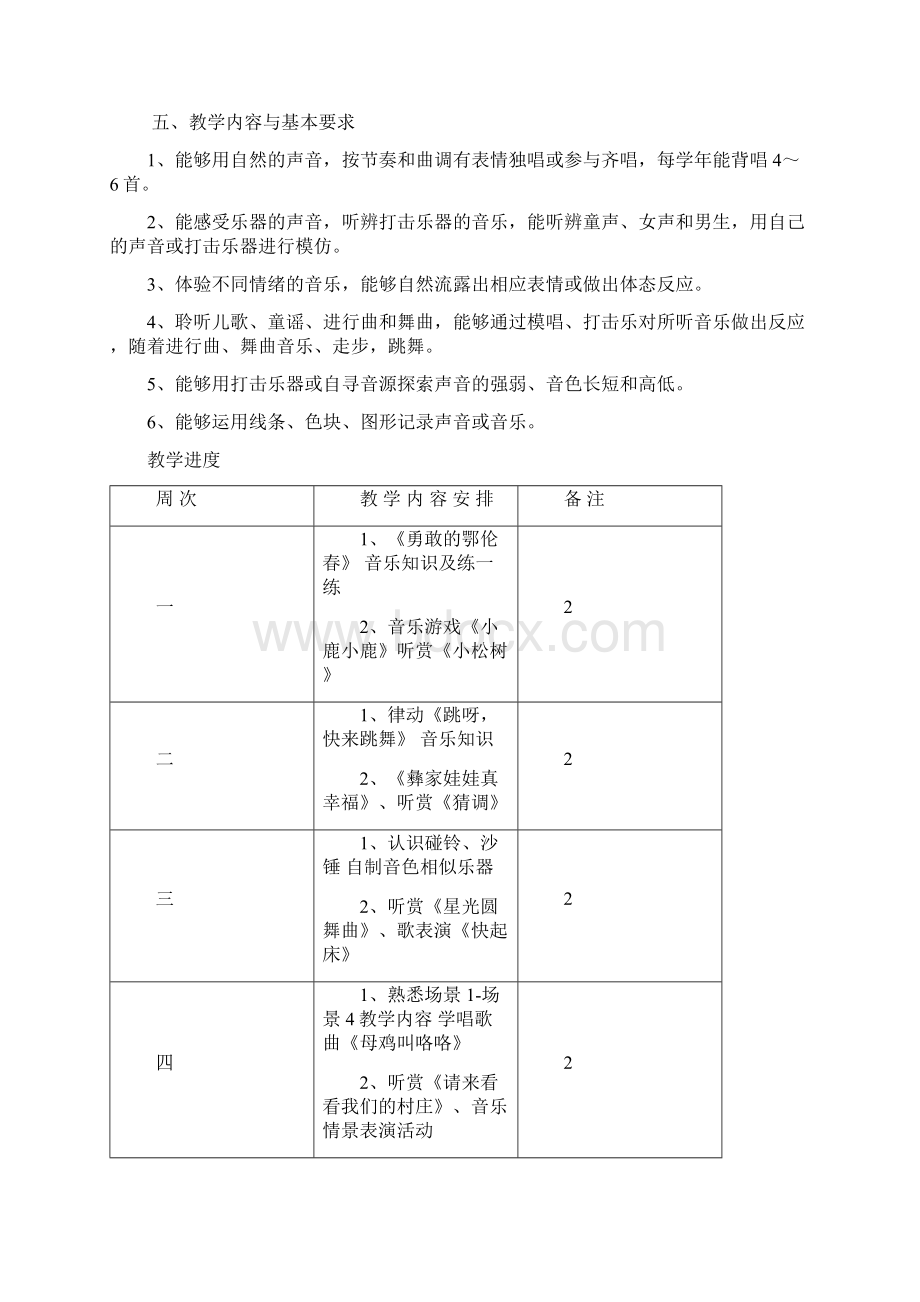 湘教版一年级音乐下册教学计划教案.docx_第3页