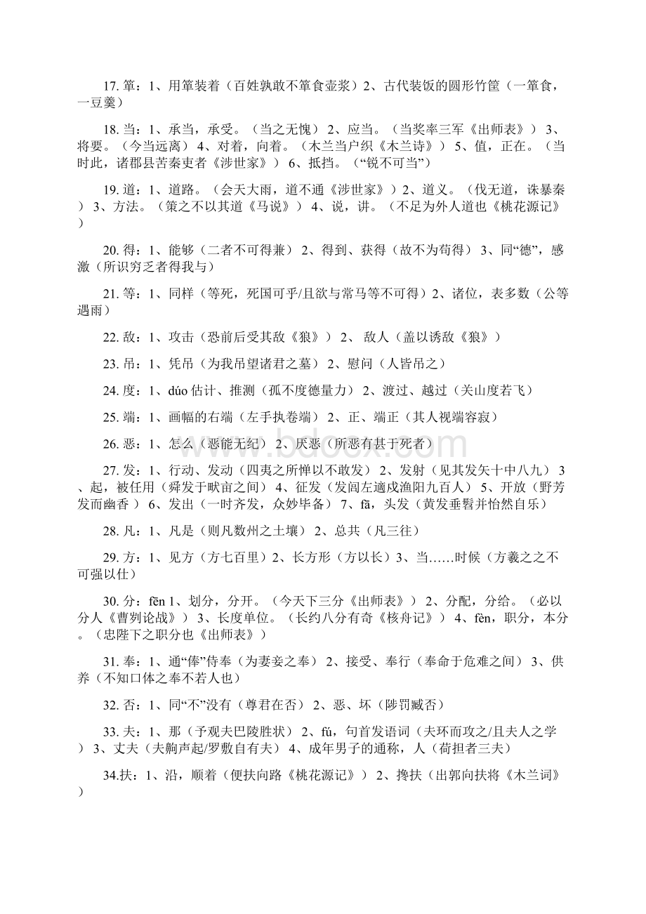 初中语文文言文一词多义180个词及意思汇编Word文件下载.docx_第2页