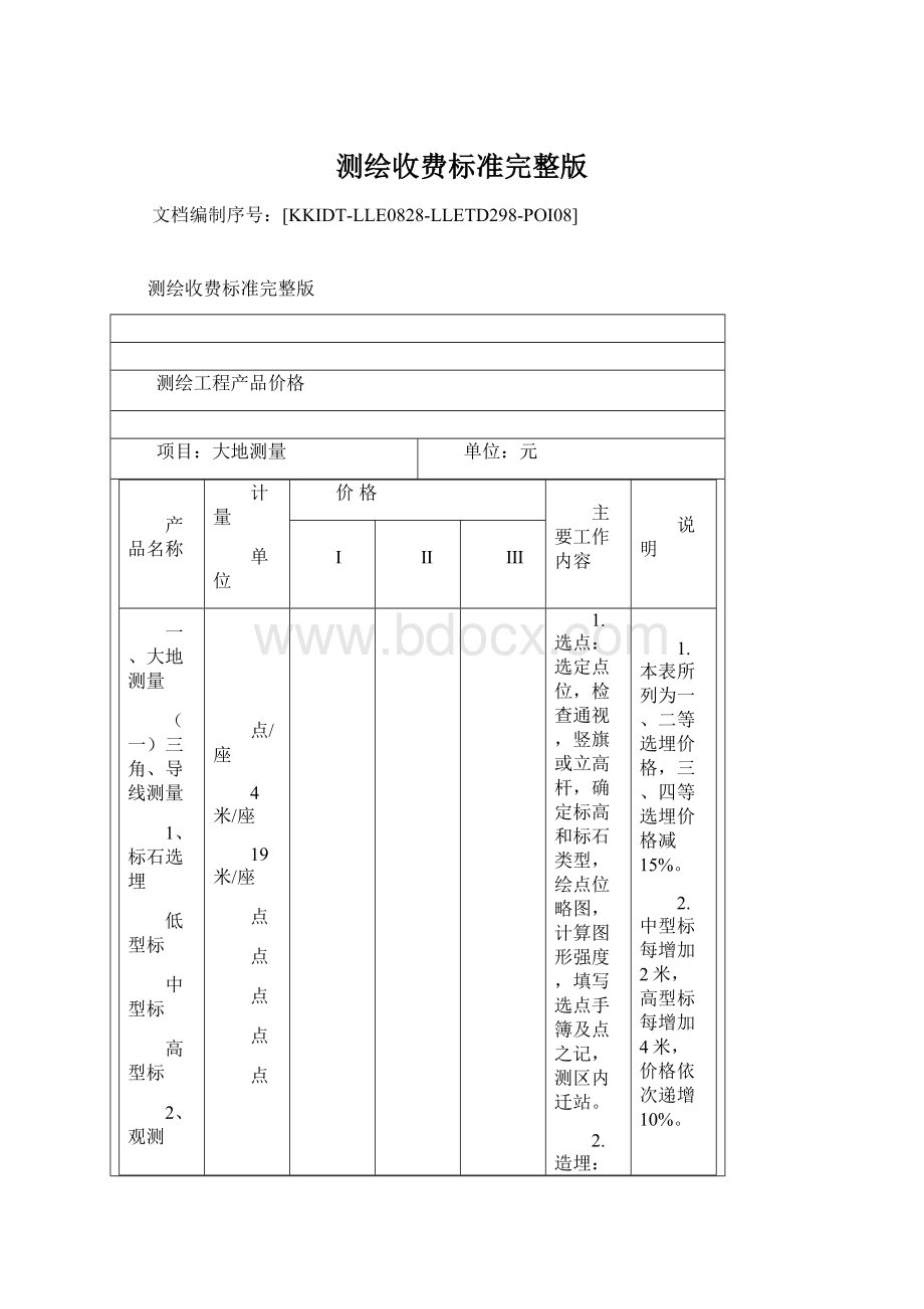 测绘收费标准完整版Word格式文档下载.docx_第1页