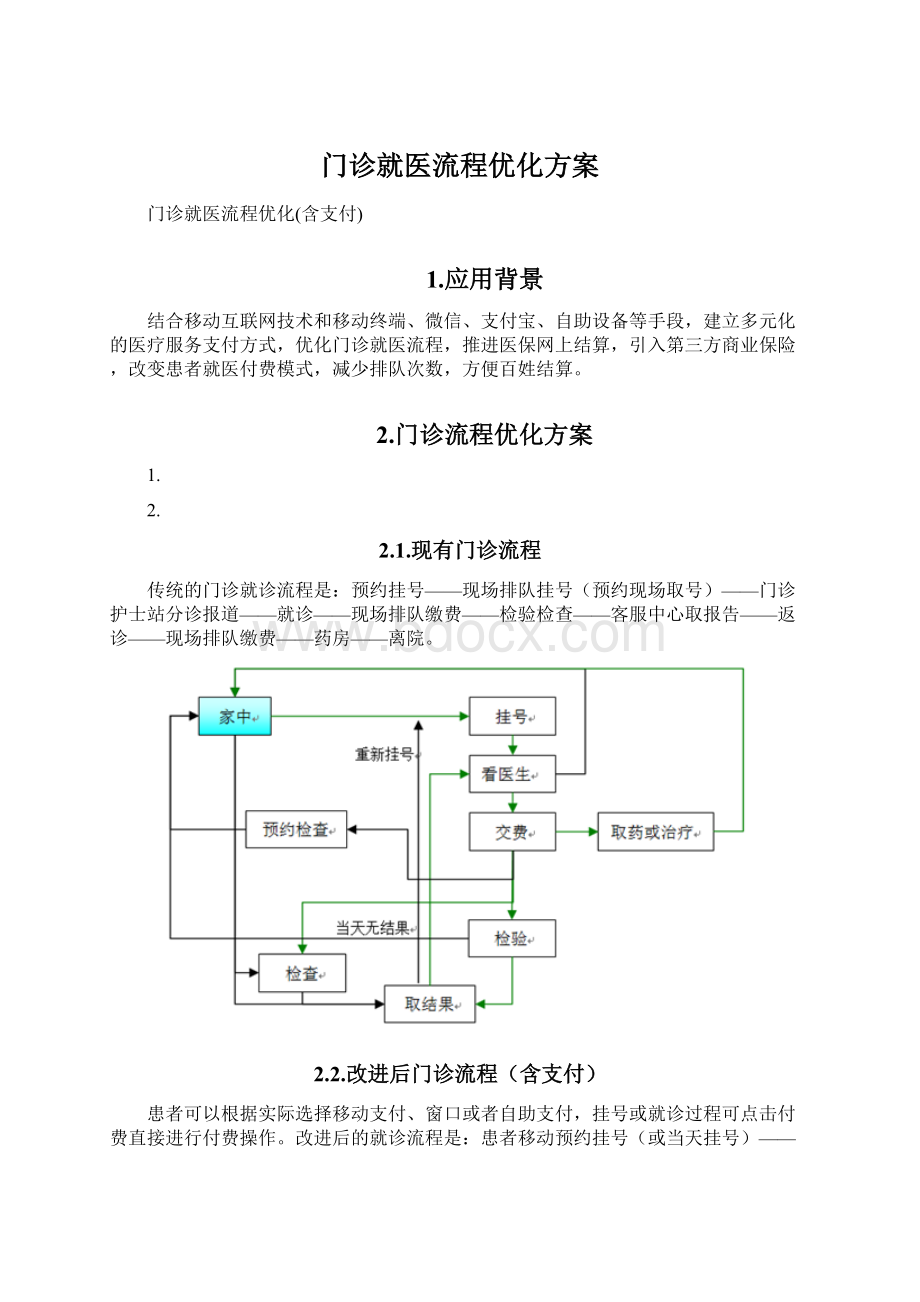 门诊就医流程优化方案Word文档下载推荐.docx_第1页