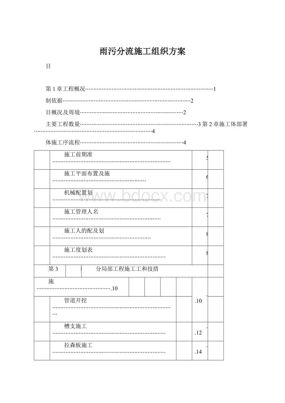 雨污分流施工组织方案.docx