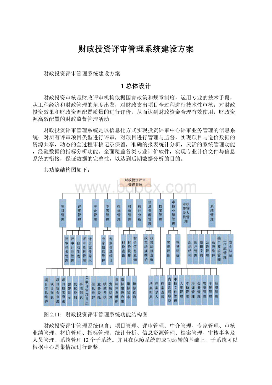 财政投资评审管理系统建设方案Word下载.docx