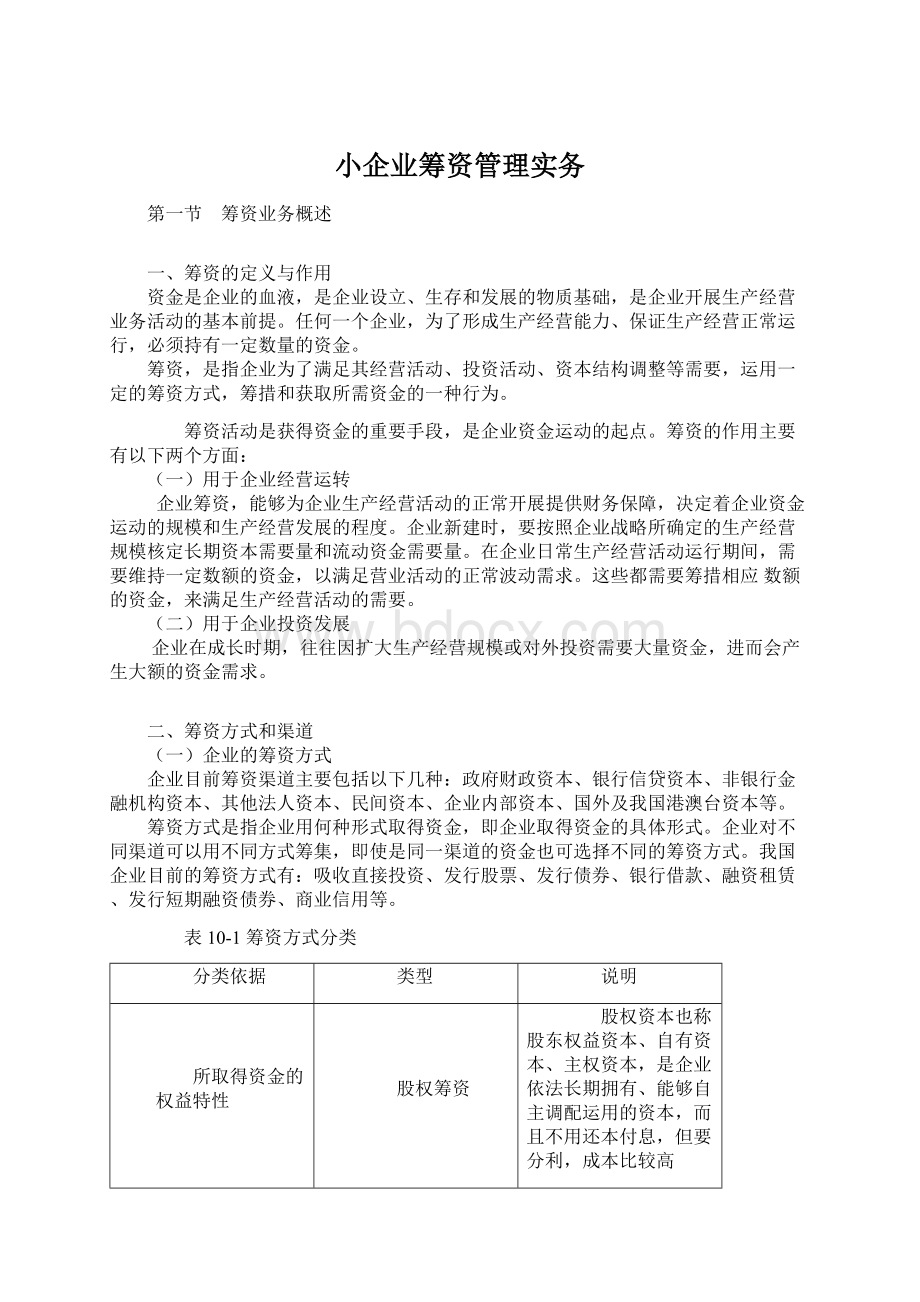 小企业筹资管理实务.docx_第1页