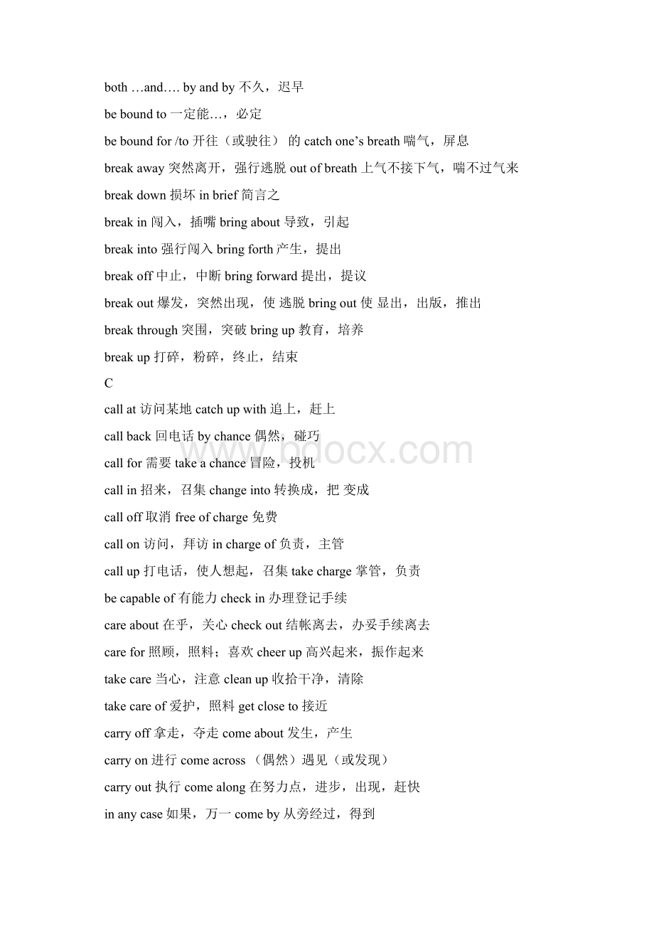 最新《高职高专教育英语课程教学基本要求》所列常用短语.docx_第3页