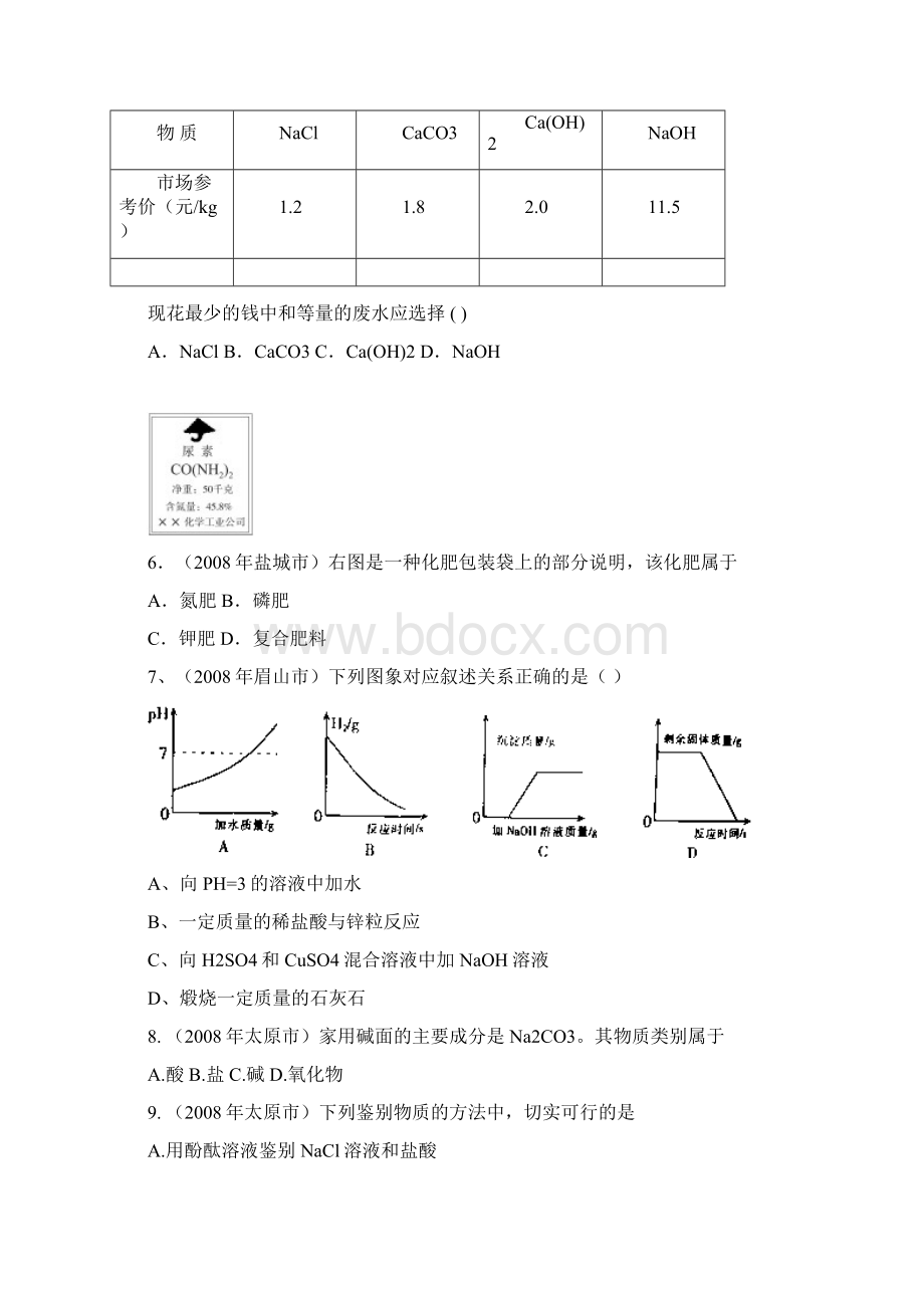 中考化学试题汇编酸碱盐.docx_第2页