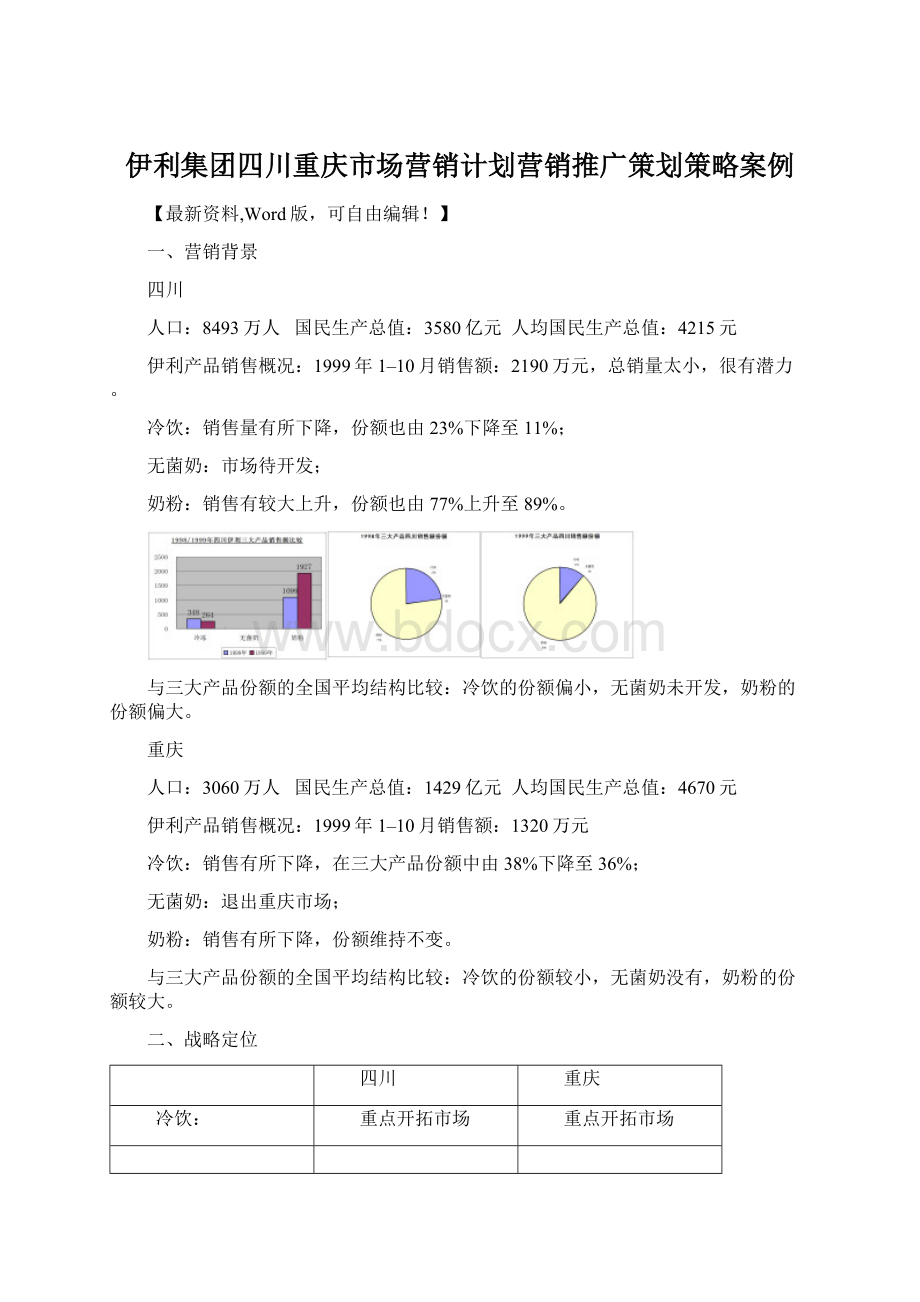 伊利集团四川重庆市场营销计划营销推广策划策略案例.docx_第1页