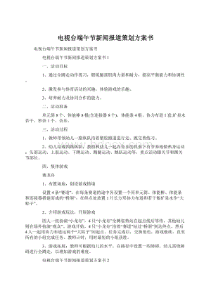 电视台端午节新闻报道策划方案书.docx