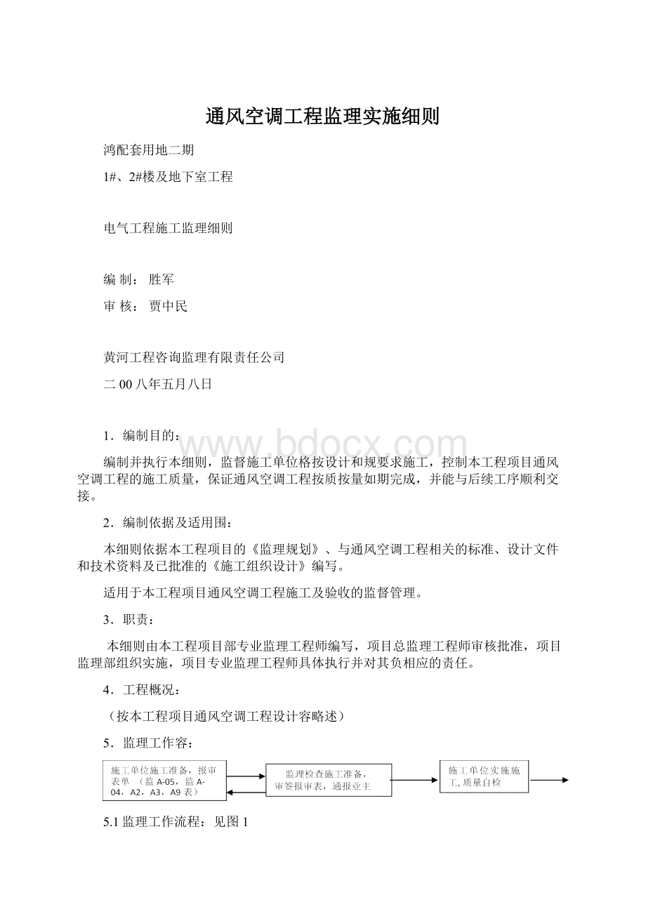 通风空调工程监理实施细则Word格式文档下载.docx_第1页