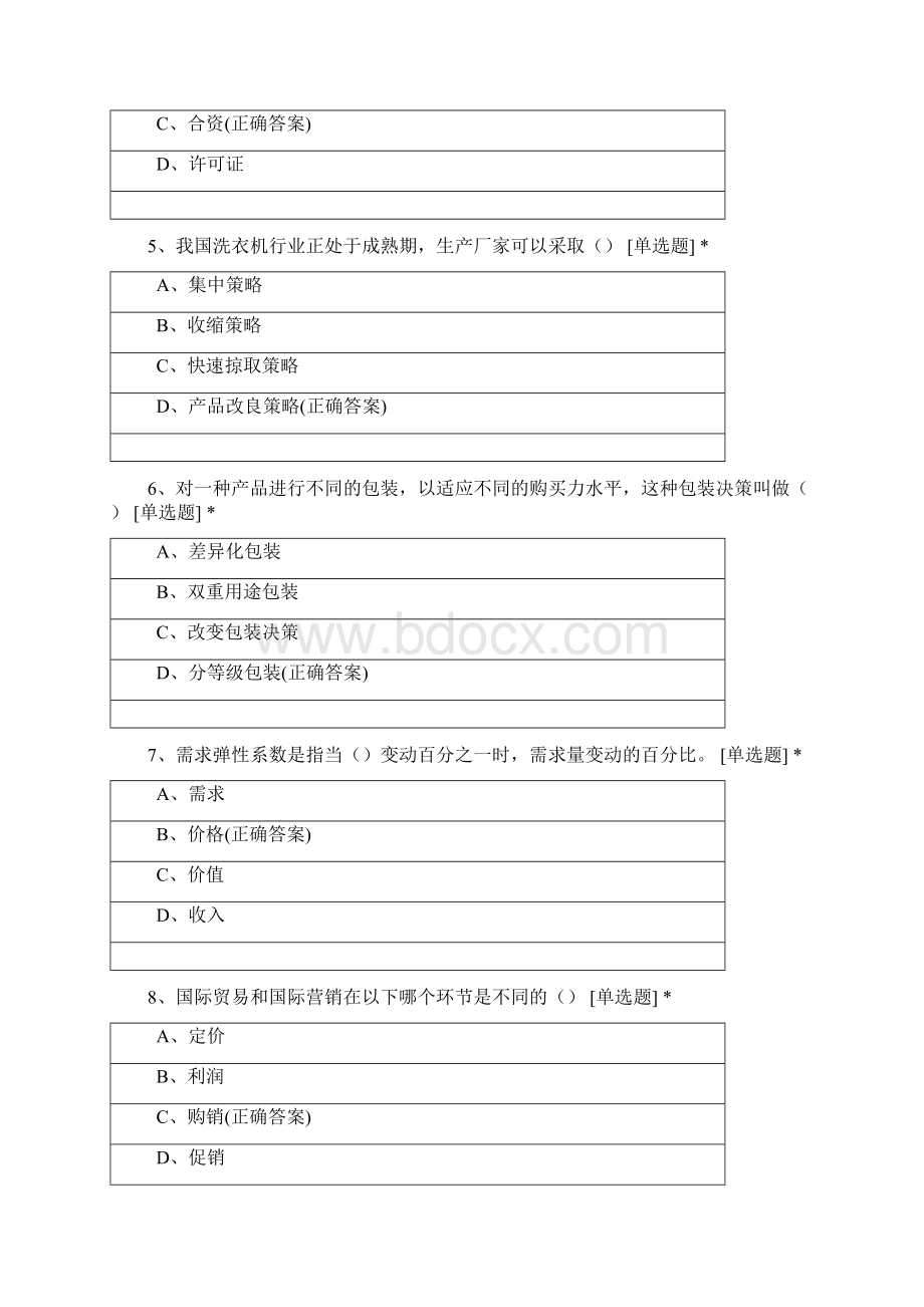 太原科技大学市场营销专业学年国际市场营销客观题题库.docx_第2页