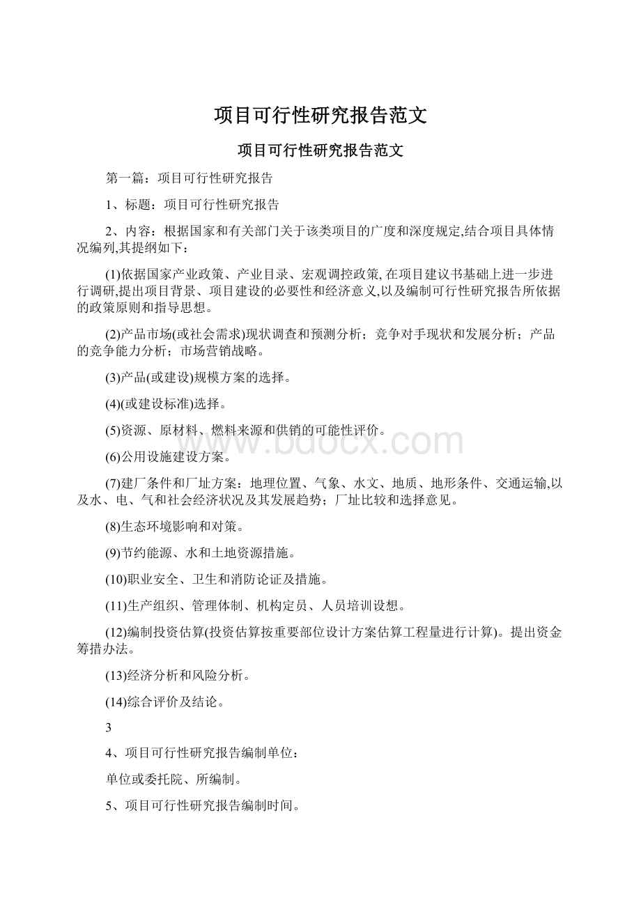 项目可行性研究报告范文.docx