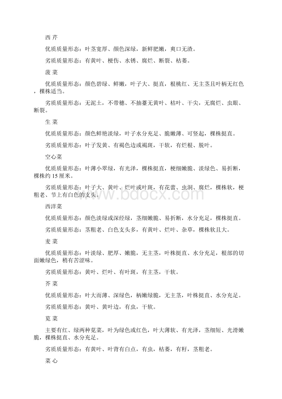 学习餐厅百种蔬菜验收质量标准文档格式.docx_第2页