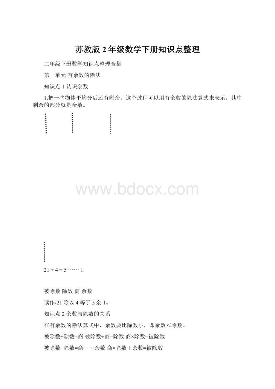 苏教版2年级数学下册知识点整理.docx_第1页