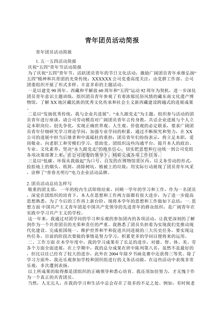 青年团员活动简报Word下载.docx