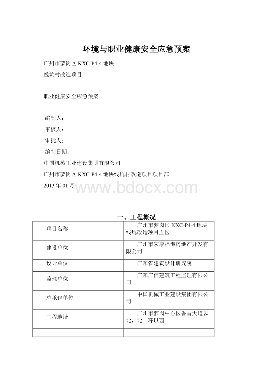 环境与职业健康安全应急预案.docx_第1页