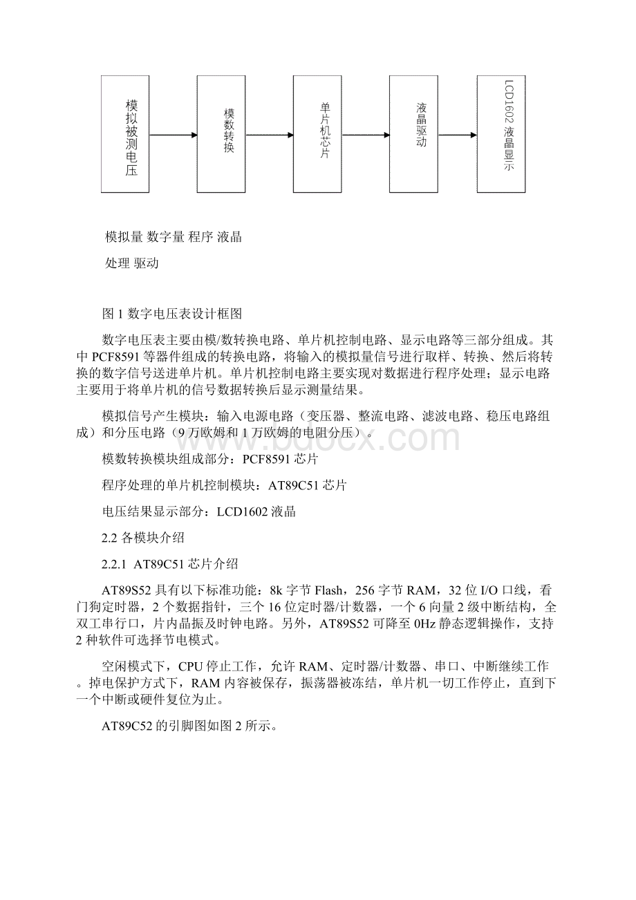 基于51单片机的数字电压表课程设计.docx_第2页