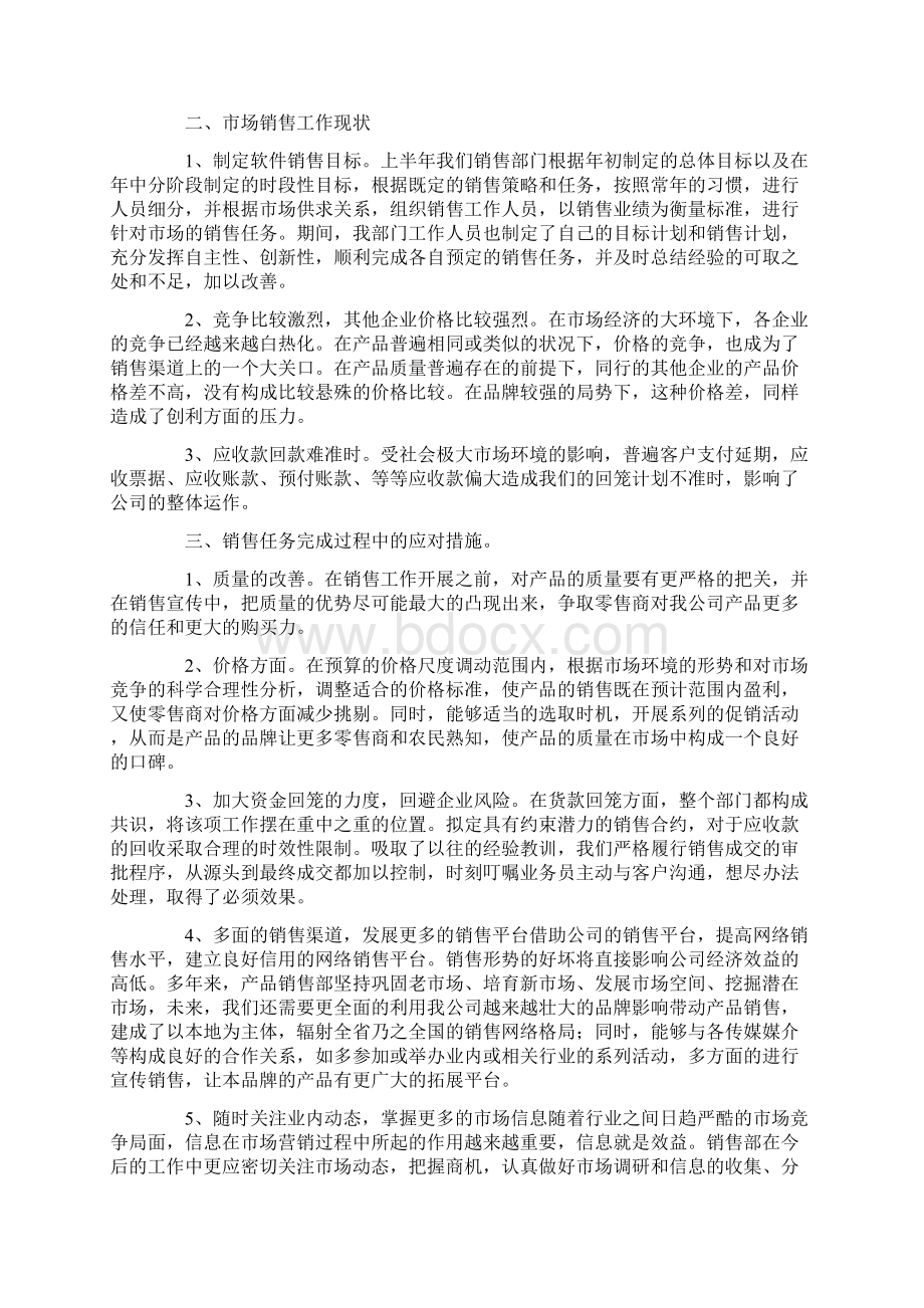 软件销售员述职报告范文五篇Word文件下载.docx_第2页