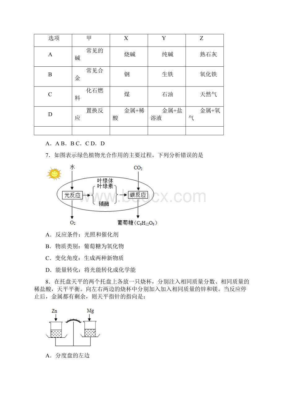 福建省福州市九年级适应性考试化学试题 答案和解析.docx_第3页