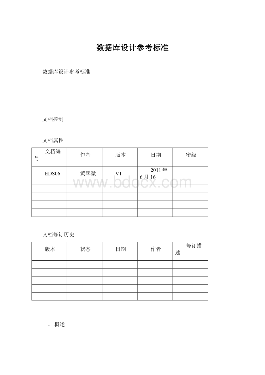 数据库设计参考标准Word格式.docx