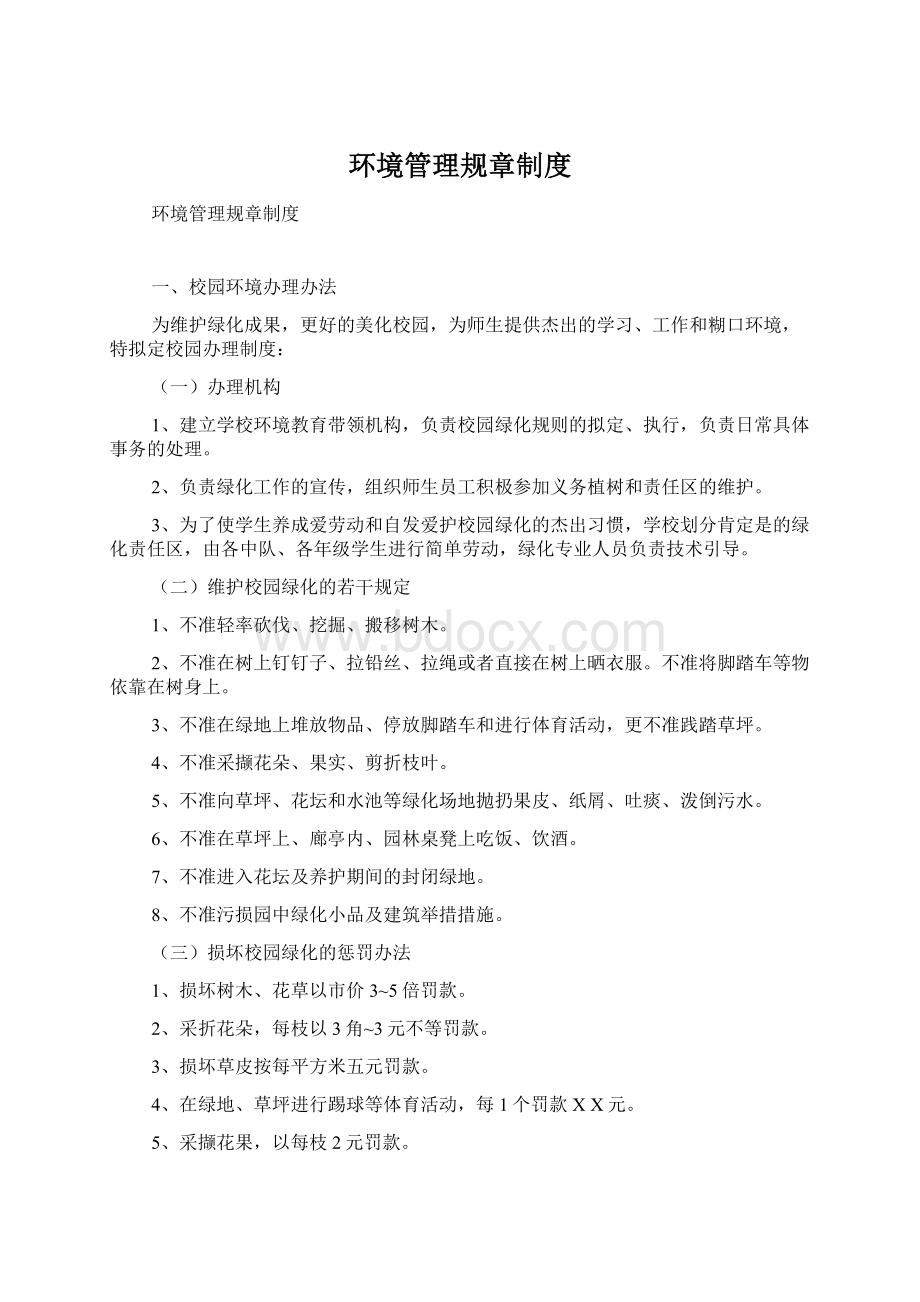 环境管理规章制度Word文档格式.docx