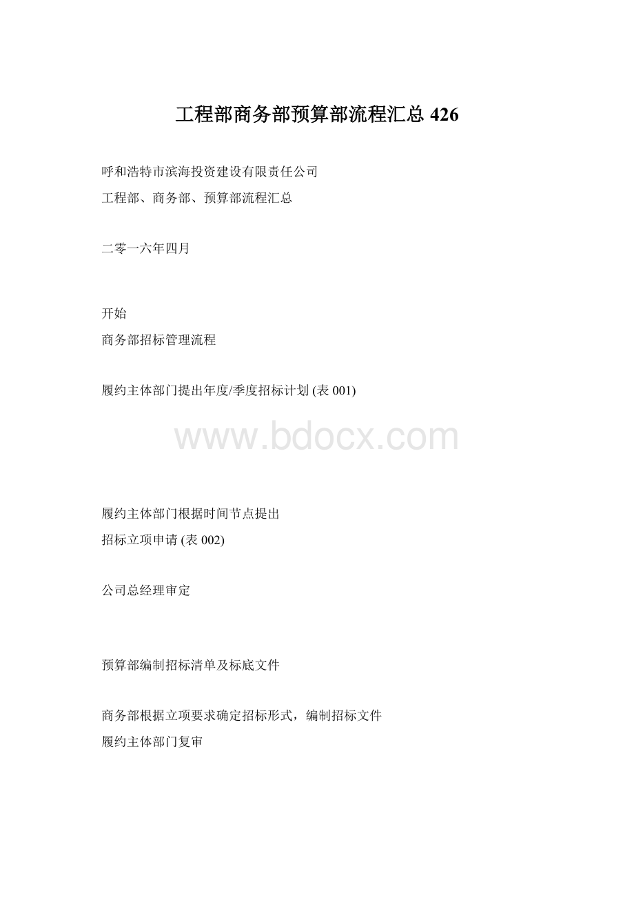 工程部商务部预算部流程汇总426.docx