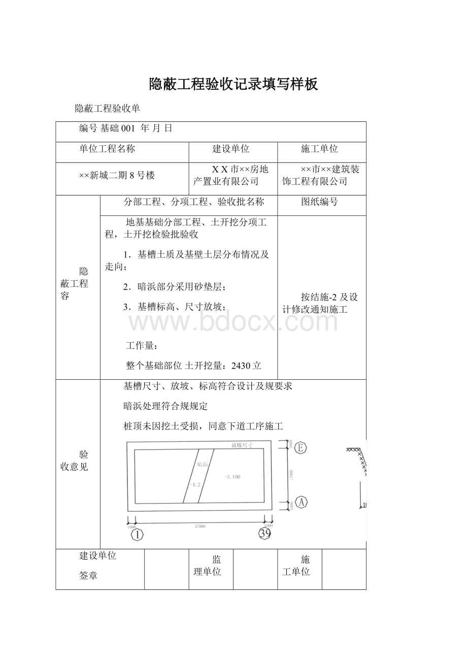 隐蔽工程验收记录填写样板Word文档格式.docx_第1页