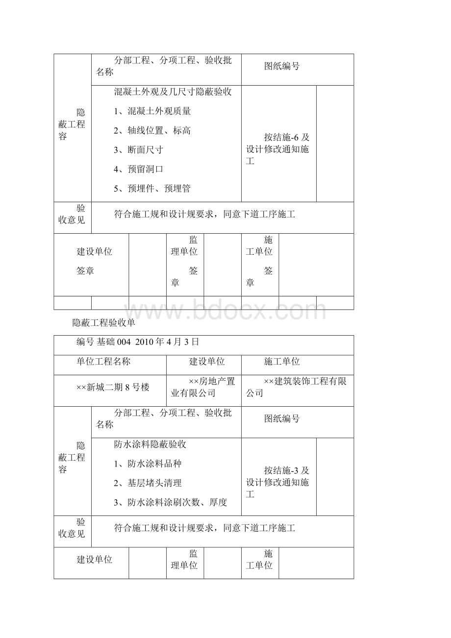 隐蔽工程验收记录填写样板Word文档格式.docx_第3页