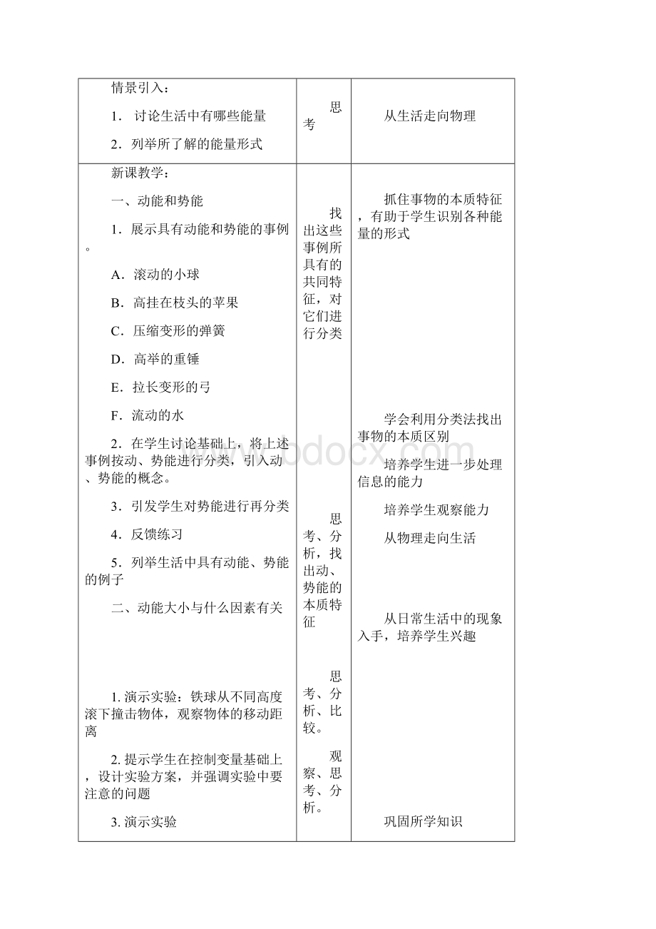 《动能和势能》教学设计讲解学习Word文档格式.docx_第2页