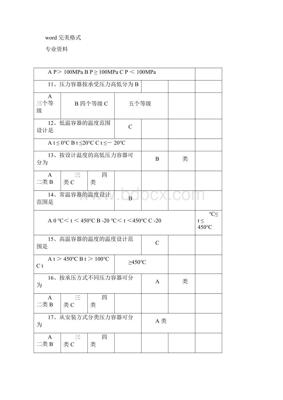 压力容器作业人员考试题库完整Word文档格式.docx_第2页