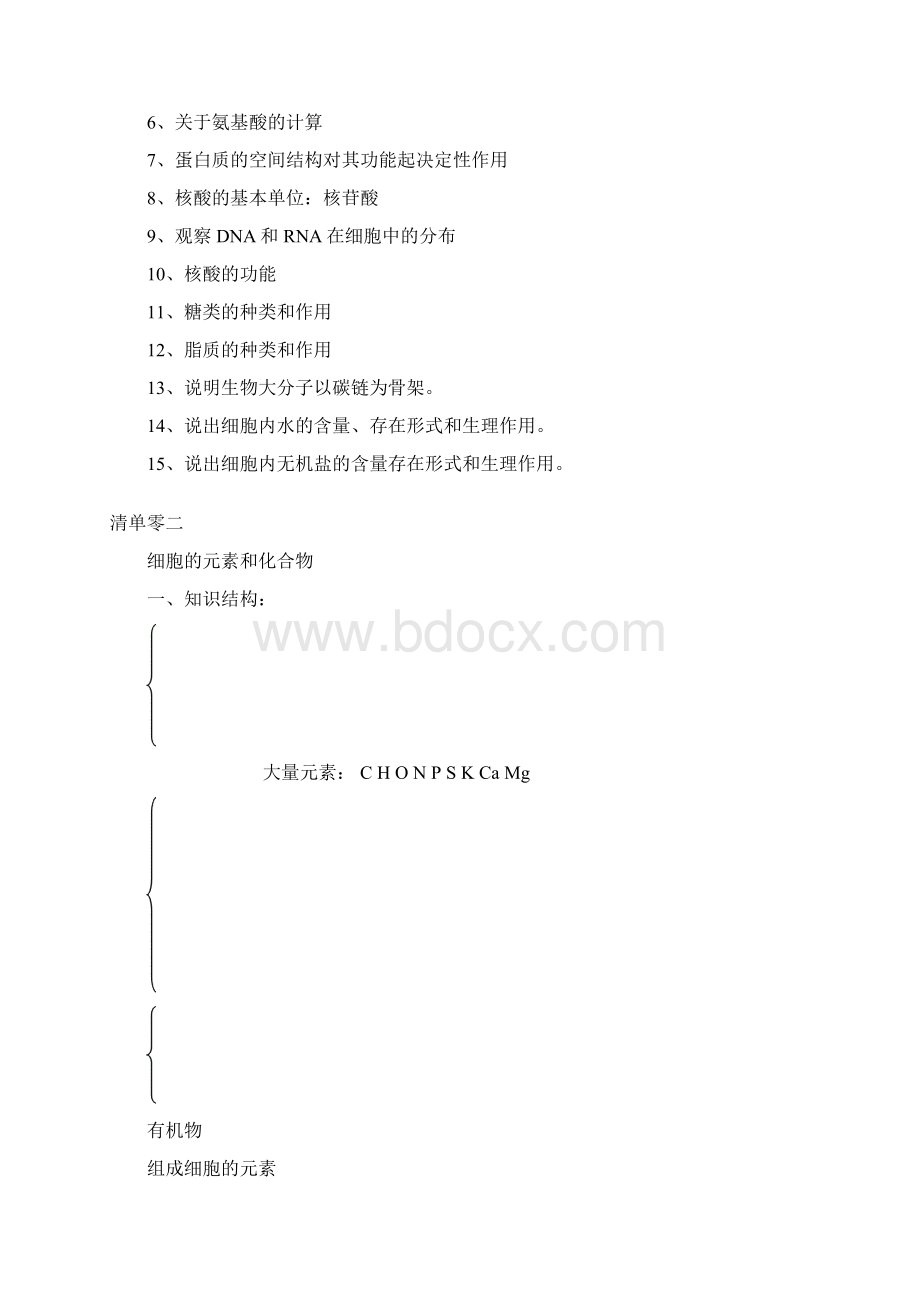 高中生物必修知识清单12组成细胞的分子.docx_第2页