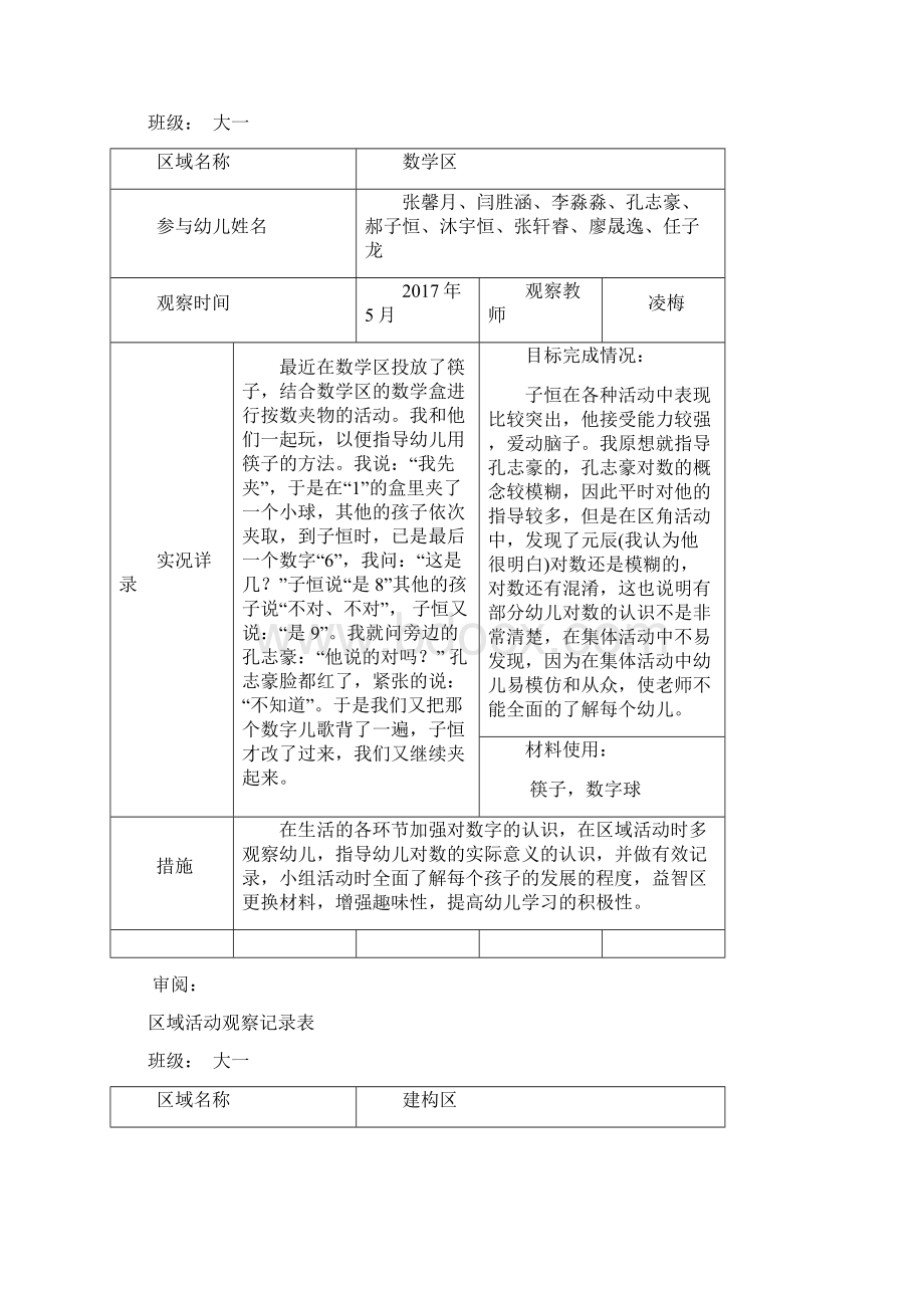 幼儿园大班区域精彩活动观察记录簿.docx_第2页