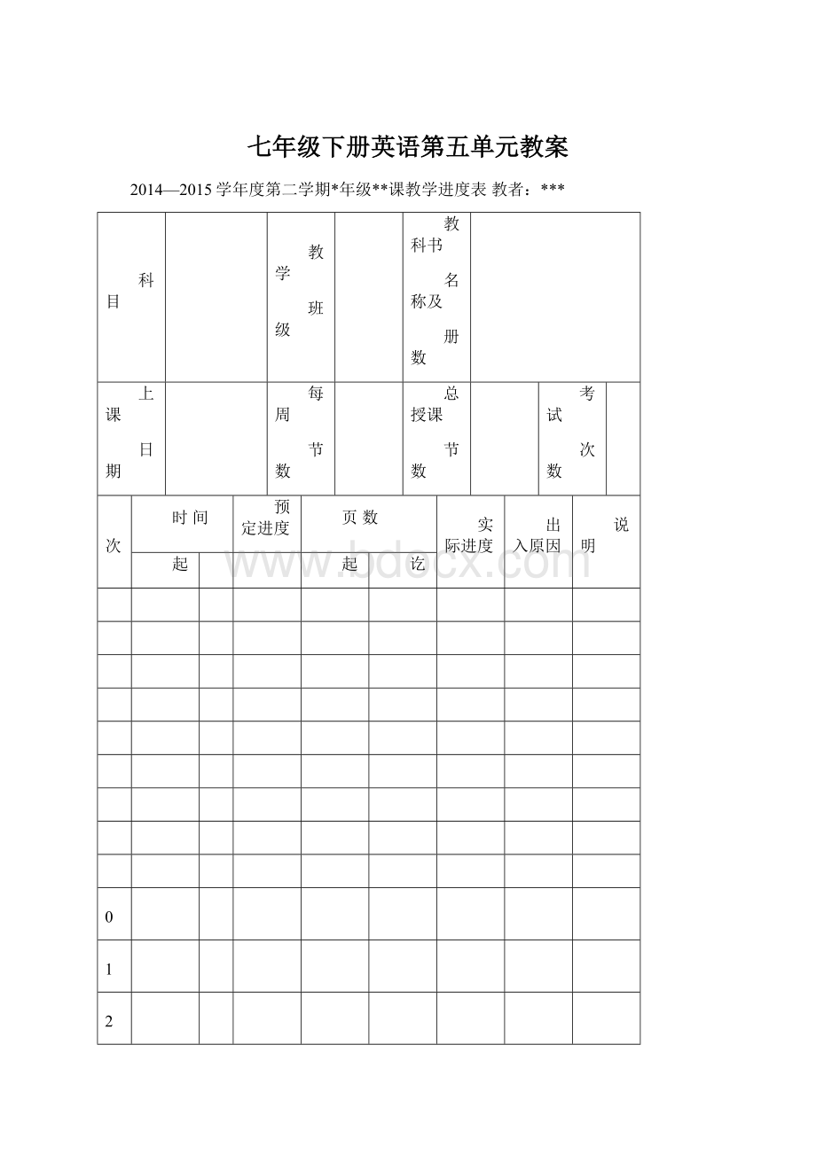 七年级下册英语第五单元教案.docx