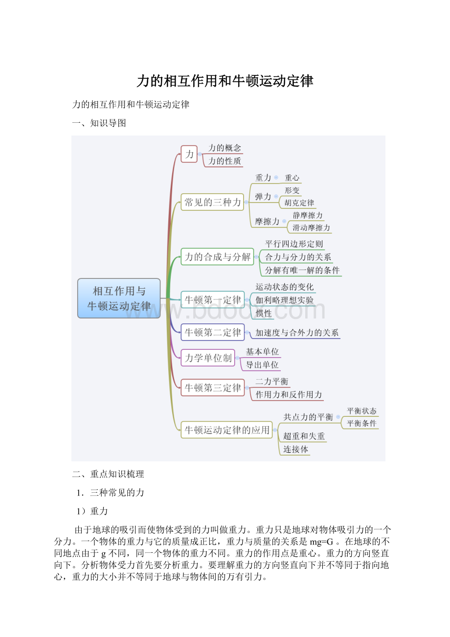 力的相互作用和牛顿运动定律.docx