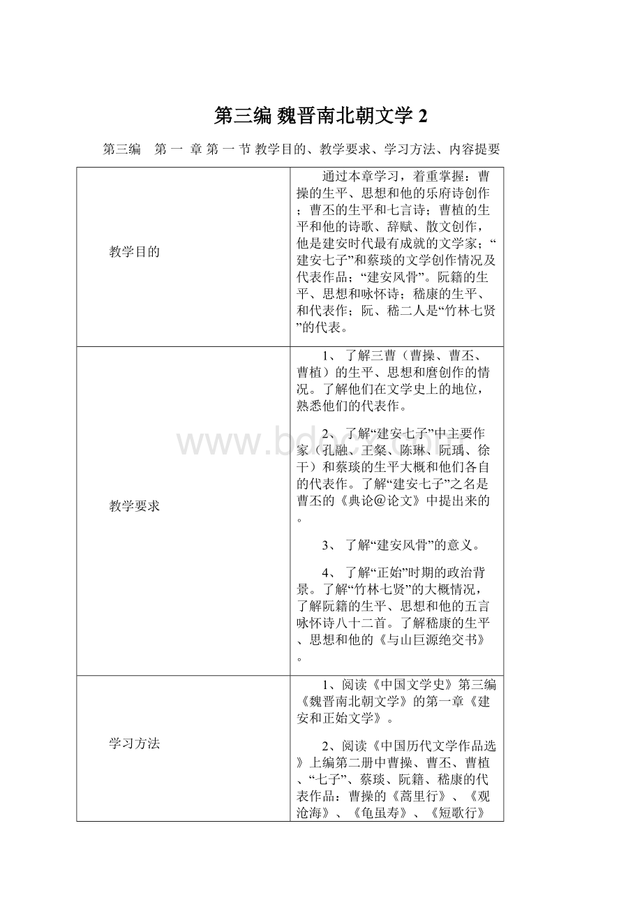 第三编 魏晋南北朝文学 2.docx_第1页