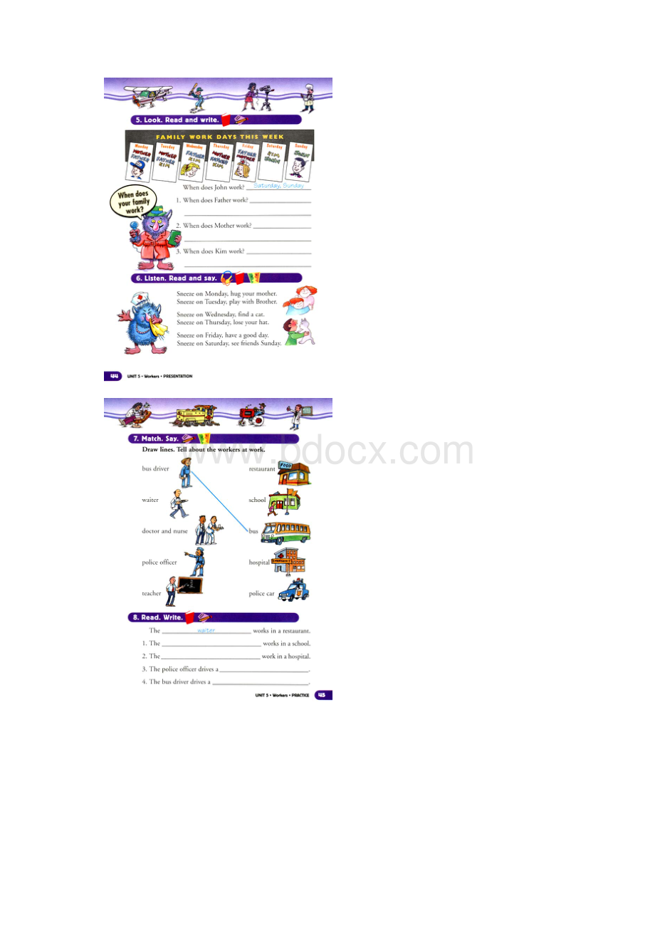 新派英语电子书第二册 第5单元 Workers文档格式.docx_第2页