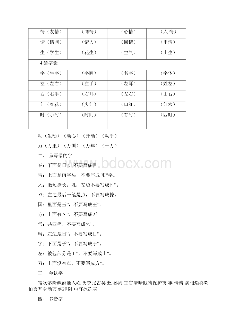 小学语文一年级下册知识点汇总归纳全册文档格式.docx_第2页