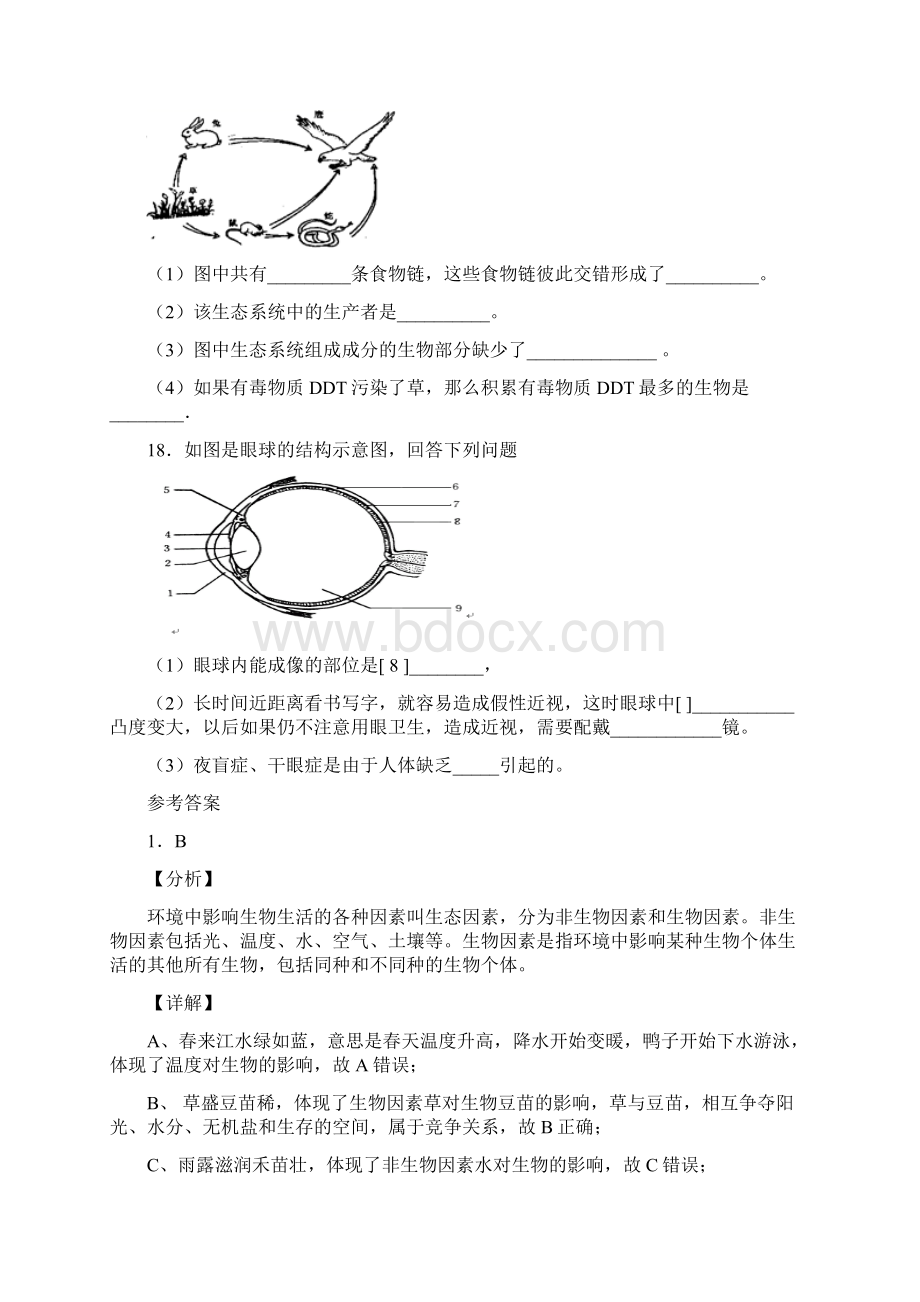 甘肃省武威市民勤县第六中学九年级下学期开学质量检测生物试题.docx_第3页