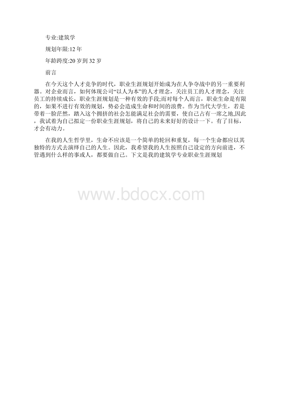 建筑学专业大学生职业生涯规划书Word格式.docx_第3页