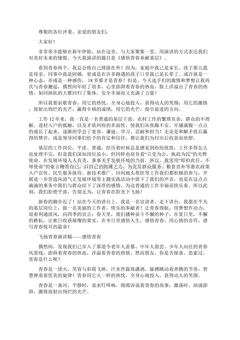 感悟青春演讲稿3篇与感知长征精神系列活动策划方案汇编.docx_第2页