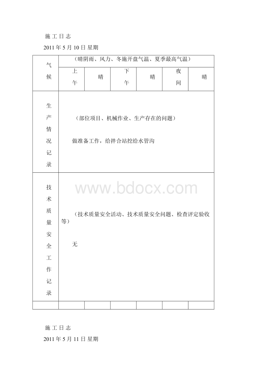 市政公路工程施工日志Word文件下载.docx_第2页