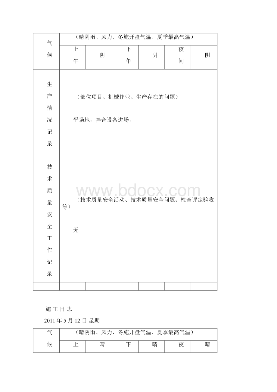 市政公路工程施工日志Word文件下载.docx_第3页