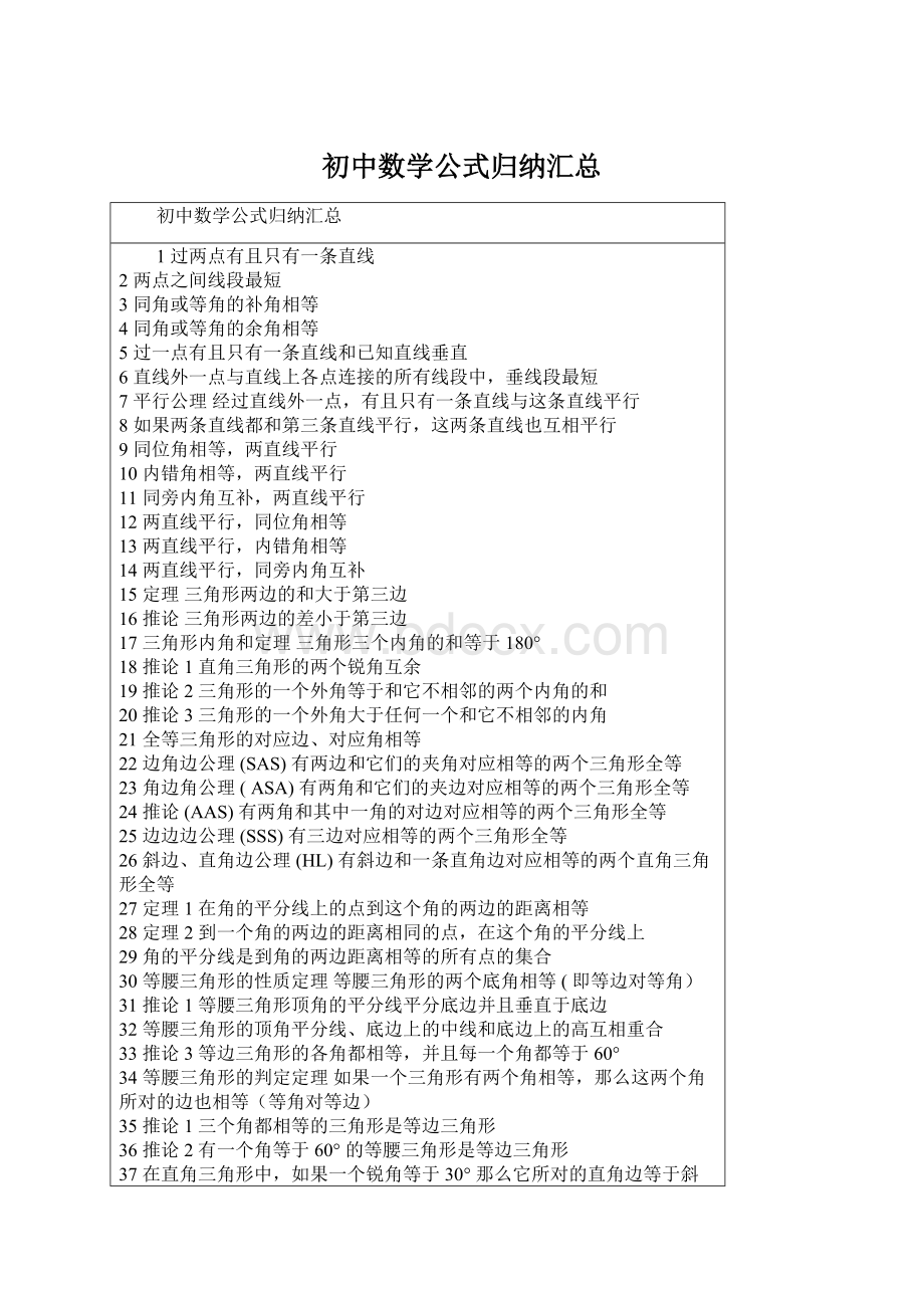 初中数学公式归纳汇总Word文件下载.docx