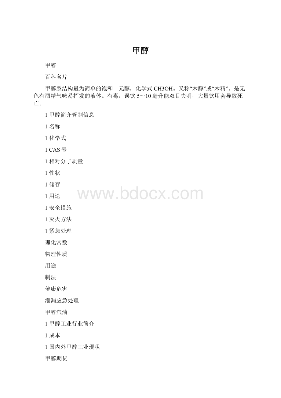 甲醇Word文档格式.docx