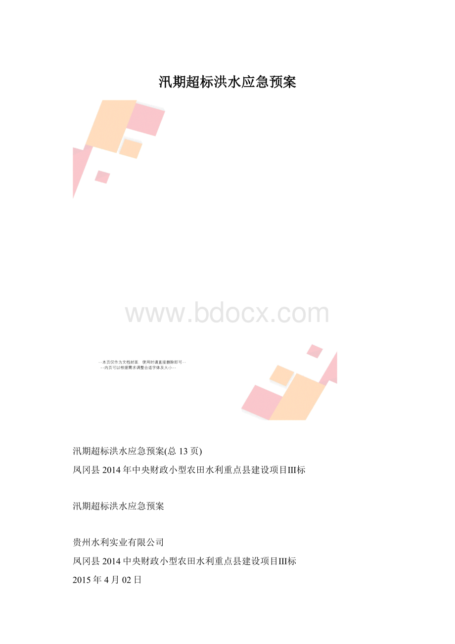 汛期超标洪水应急预案.docx