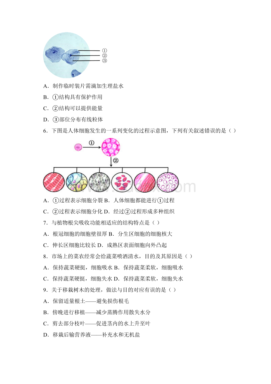 北京市昌平区学年七年级上学期期末生物试题.docx_第2页