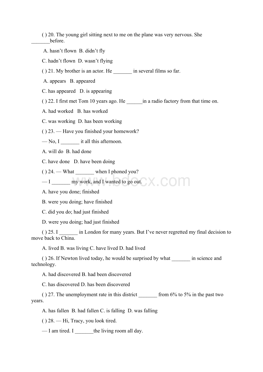 高中英语必修一Module 34 Grammar 过去分词作定语过去时间的表 同步练习外研版.docx_第3页