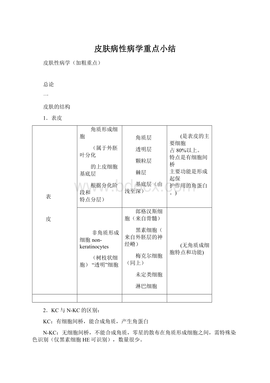 皮肤病性病学重点小结Word格式.docx