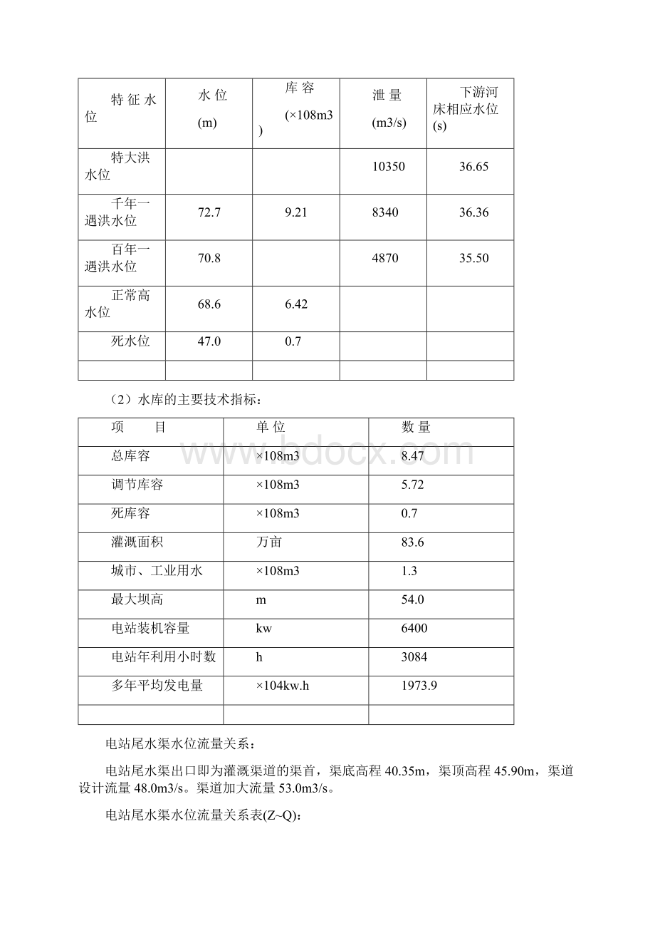 水电站课程设计报告书Word格式文档下载.docx_第2页