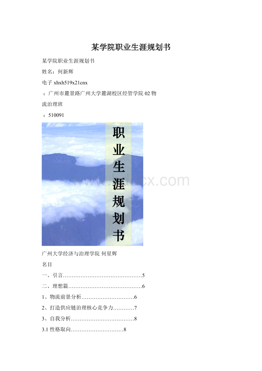 某学院职业生涯规划书.docx_第1页