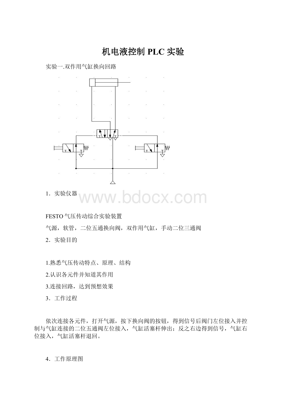 机电液控制 PLC 实验.docx_第1页